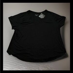 Ava & Viv Classic Black Relaxed Plus Size Short Sleeve Tee NWT